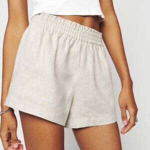 Reformation Mila Linen Short – Oatmeal – Size Small